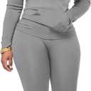 Mrskoala Two Piece Outfits For Women Workout Sets Long Sleeve Sweatsuit Tracksuits (Large, 6555grey)