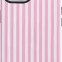 Fycyko Compatible with iPhone 14/13 Case Striped Cute Aesthetic Phone Case Shockproof TPU Hard PC Protective Cover for iPhone 14/13-Pink