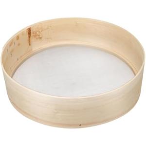 VOSAREA Flour Sifter Wooden Handheld Mesh Round Sifter Household Flour Sieve Kitchen Handheld Fine Mesh Strainer for Cooking Pastry Baking Straining Powdering Kitchen Utensil