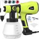 1000W High Power Paint Sprayer, Electric HVLP Spray Paint Gun with Adjustable Width Knob, 4 Nozzles & 3 Patterns, Easy to Clean for Furniture, Home Interior, House Painting(Green)