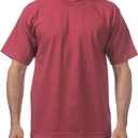 Pro Club Men's Heavyweight Cotton Short Sleeve Crew Neck T-Shirt (Red, XL)