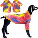 D.E.E Cotton Dog Shirts Large Tie Dye Dog Clothes Lightweight Girl Boy Big (Orange, L(19.6" Back 24.8" Chest))