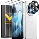 HOMEMO [2+2 Pack for OnePlus 13 Screen Protector, Camera Lens Protector, Bubble-Free, Fingerprint Compatible, Anti-Scratch, Case Friendly