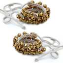 Kathak Dancing Ghungroo Big Bells Dancing Anklet Pair Classical Dancers Musical Instrument Bharatnatayam Ghungru (Tied in White Cord) (25+25)