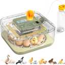 Fully Automatic Egg Incubator for Hatching Eggs, Auto Water Refill & Turner, 12 Egg Capacity (24 Quail), LED Candler, Fahrenheit Display Hatcher for Chickens Ducks Birds, Beginner Friendly