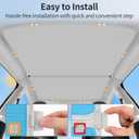 2025 Upgrade Sunshade Roof for Tesla Model Y 2025-2020 [No-Gap/Sag-Free] Middle Magnetic Component Glass Roof Sunshade Heat Insulation for Tesla Model Y Accessories 2025-2020 Blue