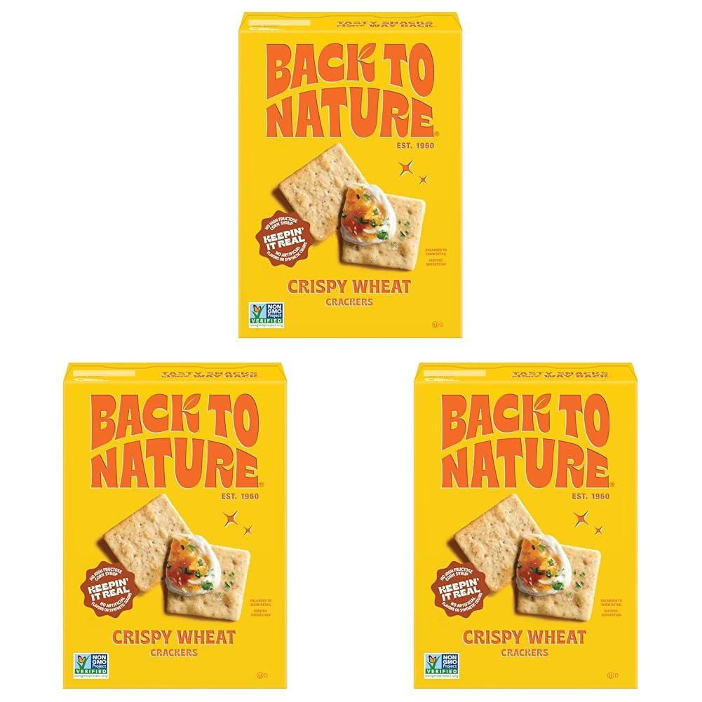 Back to Nature - Crispy Wheat Crackers - Real Ingredients like Wheat Flour & Sea Salt - Non-GMO - 6.5 Ounce (Pack of 3)(BB: November 7, 2025)