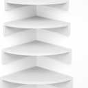 Alsonerbay White Corner Shelf Wall Mount, Set of 4 Floating Shelves for Storage and Display, Large Wooden Shelves for Bedroom, Living Room, Bathroom, Entryway, Garage