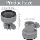 2pcs 1.25" to 1.5" Type B Pool Hose Adapter, Plastic Type B Pool Hose Connector for Filter Pumps