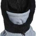 Heat Logic Sherpa Fleece Balaclava and Trapper Hat for Men, Warm Winter Face Mask for Adult, Face Cover Winter Hat (Grey)