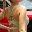 RUNNING GIRL Sports Bras for Women,Padded Sports Bra Tank Top Sexy Crisscross Back High Impact Longline Workout Yoga Bra (S)