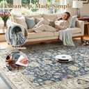 WITSHOCK 5x7 Area Rugs for Living Room: Machine Washable - Non Slip Modern Abstract Rug for Bedroom Dining Room - Stain Resistant for Household - Pet Owners (Blue)