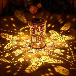 Christmas Gifts for Women Butterfly Solar Lanterns Outdoor Waterproof Hanging Solar Lights Butterfly Gifts for Women Men Metal Decorative LED Lanterns for Garden Decor,Yard,Patio,Lawn,Tabletop,Pathway