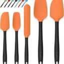 Coukre Silicone Spatula Set of 5,High Temperature Resistant, Food Grade Silicone, Dishwasher Safe, for Baking Cooking (Orange)