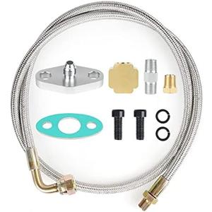 YESHMA Turbo Oil Feed Line Kit Compatible with T3 T4 GT35 T70 T66 T61 T60 T04E T04 GT32 GT40 GT42 GT4088R GT4049R GT42R/RS GT4294R GT4202R Turbocharger 41" Braided Stainless Steel with 1/8 NPT Fitting