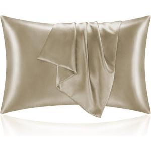 BEDELITE Satin Pillowcase for Hair and Skin, Super Soft and Cooling Similar to Silk Pillow Cases 2 Pack with Envelope Closure, Gift for Women Men(20"x40" King Size, Taupe)