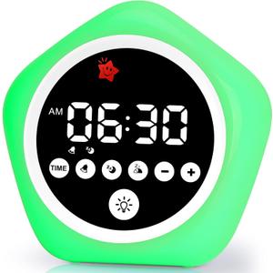 Kids Alarm Clock, Ok to Wake Clock with Green Light Red Light, Toddler Sleep Training Clock for Children