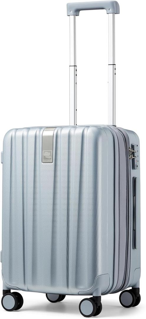 Hanke 20 Inch Expandable Carry on Luggage 22x14x9 Airline Approved, 20 Inch EXT, Grey