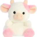 Aurora Adorable Palm Pals Belle Strawberry Cow Stuffed Animal - Fun Collectible Plush for Kids and Adult Collectors - Perfect for Decorating Rooms and Birthday Gifts - Pink 6 Inches
