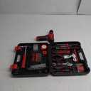 Tool Set - Tool Kit with 8V Cordless Drill, 132 Piece Tool Box with Drill, Home Tool Kits for Men & Women, Hand Drill Set Perfect for Homeowner, Diyer, Handyman - Red