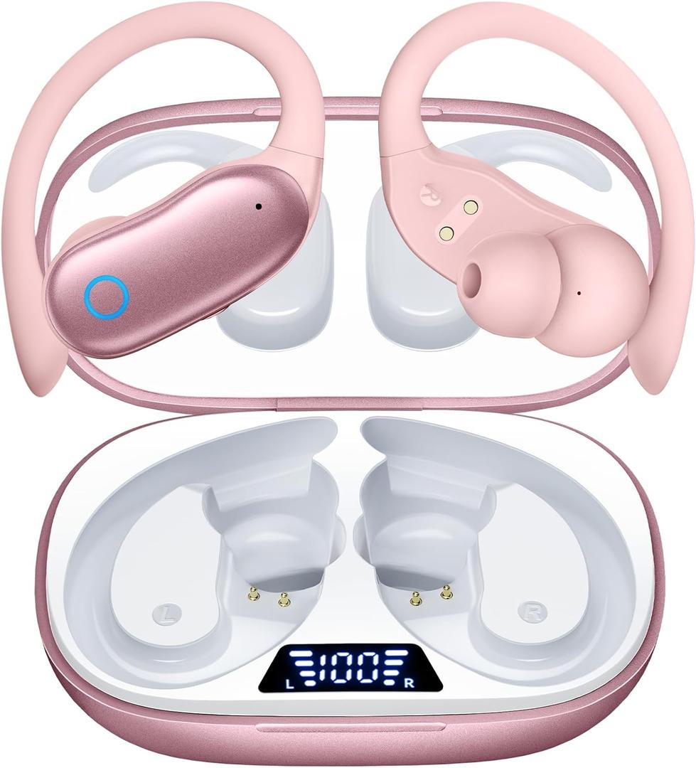 Noise Canceling Ear Buds Wireless Earbuds 96hrs Playback Bluetooth Headphones IPX7 Waterproof Stereo Bass Over-Ear Earphones with Earhooks Noise Canceling Ear Buds Wireless Earbuds 96hrs Playback Bluetooth Headphones IPX7 Waterproof Stereo Bass Over-Ear Earphones with Earhooks