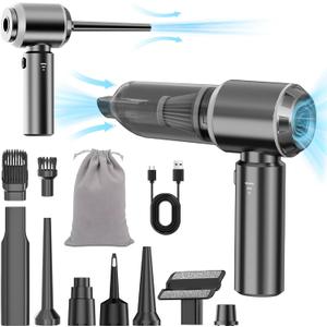 NWDEY Car Vacuum Cleaner High Power 20000Pa  Cordless Handheld Mini Vacuum & Air Duster for Car & Desk, Home, Office & Camping, Ideal Gift for Men & Women, 6000mAh Battery (6653p-grey)