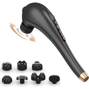 Back Massager for Pain Relief, Portable Cordless Massager with Type-C Charging, Deep Tissue Back Massage Machine, Hand Held Massage Tool, Body Relaxation Handheld, Rechargeable