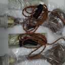 Bedside Nightstand Table Lamp for Bedroom Set of 2, Red Wood Pattern Vintage Farmhouse Decorative Small Table Lamp Desk Lamp for Living Room Home Office with Boho Green Flower Fabric Shade