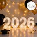 2026 Light Up Letters Graduation Decorations Light Up Numbers Graduation Party Supplies Senior Table Decorations (White)