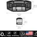 IRIS USA Dog Playpen with Door, 24 6 Panel Pet Exercise Pen Indoor Outdoor Puppy Play Pen, Portable Plastic Pet Fence for Small Medium Dogs, Foldable 61 x 61 x 24, Black