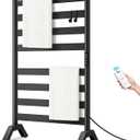 Heated Towel Racks for Bathroom Freestanding & Wall Mounted, WiFi-Enable Electric Towel Warmer Rack, Extra-Wide Heating Area Fast Heating with Timer & Temperature Control, 8 Bars, Matte Black