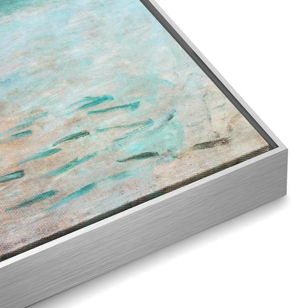 Floating Frame for 16x20 Canvas Paintings with 0.6-0.8" Deep, DIY Metal Canvas Floater Frames for Abstract Art Prints Family Wedding Portraits, Gallery Wall Att Decor, No Glass & Back (Silver)