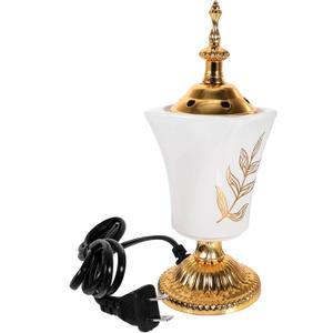 Electric Incense Burner Middle Eastern Style Desktop Censer for Yoga Spa Aromatherapy with Us Plug Portable Burner for Home Office Relaxation and Air Purification 7.87X2.75X2.75In