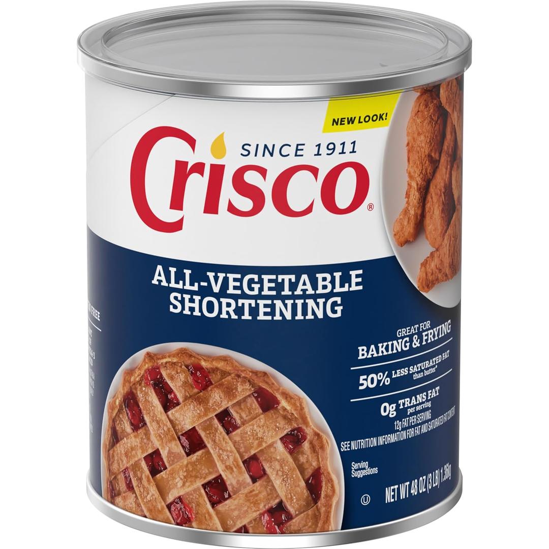 2 x Crisco All-Vegetable Shortening, 48 Ounce (EXP 02/05/28)