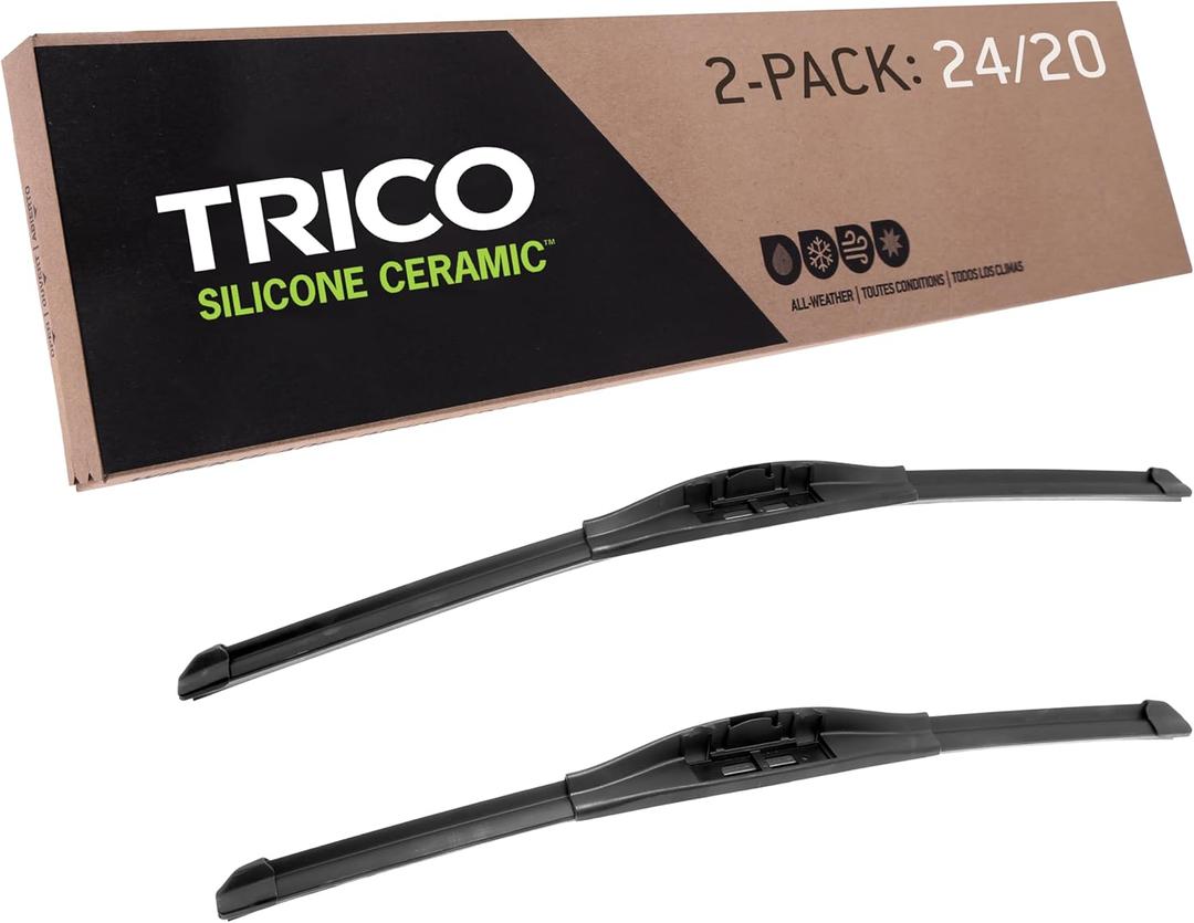 TRICO Silicone Ceramic (90-2420) 24 & 20 Inch Pack of 2 Automotive Replacement Windshield Wiper Blades For my Car, Ceramic Coated Silicone Super Premium Beam Blade for Select Vehicle Models