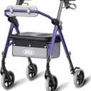 VOCIC Walkers for Seniors, Z11 Rollator Walker with Seat, Max 380 lbs, Avant Walkers with Ergo Seat & Backrest, Foldable Rollator Adjustable Height, All Terrain Walker, Lightweight