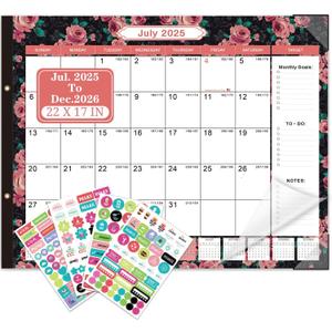 Lateefah Desk Calendar 2025, Large 22'' x 17'' Desk Calendar 2025-2026, 18 Month Desktop Calendars for Home & Office, Use July 2025 to Dece 2026