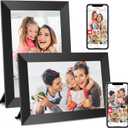BIGASUO Digital Picture Frame, 10.1" Frameo Digital Frame WiFi with 32GB Memory, 1280x800 IPS Touch Screen, Send Photos/Videos from Your Phone Anywhere, Photo Gifts for Parents and Grandparents, 2 Pack