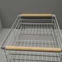 BRIAN & DANY Dish Drying Rack, Dish Racks for Kitchen Counter, Stainless Steel Dish Drainer with Removable Cutlery Holder & Drainboard, White (11.8"D x 16.5"W x 5.9"H)