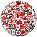 Canada Stickers 50Pcs Canadian Waterproof Vinyl Decals for Bike Water Bottles Laptop Bicycle Refrigerator Cup Luggage Computer Mobile Phone Skateboard