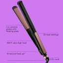 INFINITI PRO CONAIR Rose Gold Ceramic Flat Iron Hair Straightener, 1-Inch Flat Iron with Extra-Long Plates, including a Floating Plate, Advanced Heat Technology, Black