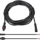 PATIKIL 16.4Ft 2 Pin Extension Cable Wire, 22AWG Waterproof IP67 Extension Cord with 7.87" Male Female Connector kit for Boat Car Truck Indoor/Outdoor Solar LED Strip Light, Black