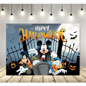 Happy Halloween Backdrop for Party Supplies 5x3ft Mouse Theme Banner for Party Cake Table Decorations Halloween Banner