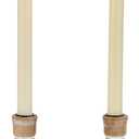 Wooden Taper Candle Holders: Wood Candlestick Holders Rustic Farmhouse Fall Decor for Living Room Dinning Table Centerpiece Christmas Set of 2