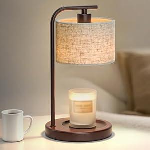 Candle Warmer Lamp with Timer, Dimmable Candle Wax Warmer Electric Candle Heater with Replacement Bulbs, Birthday Gifts for Women Her, Mom Gifts Idea, Thanksgiving Housewarming Gifts, Brown