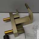 Aolemi Bathroom Faucets for Sink 3 Hole,4 Inch Centerset Waterfall Faucet 2 Handle for Bathroom Sink with Pop-Up Drain and Supply Lines Gold