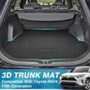 Mixsuper Cargo Liner for Toyota RAV4 All Models 2019-2025, All Weather Trunk Liner Rear Cargo Mat Anti-Slip Durable Black