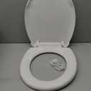 Toilet Seat Round Soft Close 16.5'', Toilet Lid Slow Close Quiet No Slam, Easy Installation & Release Safe PP Material Easy Clean, Comfortable Ergonomic Design, White, Plastic
