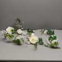 Lvydec 2 Pack Artificial Peony Garland - 6ft Silk White Peony Flower Arch Vine for Wedding Party Table Decoration