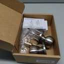 Amazon Basics Exterior Door Knob With Lock, Coastal, Easy to Install, 2 Keys, Satin Nickel